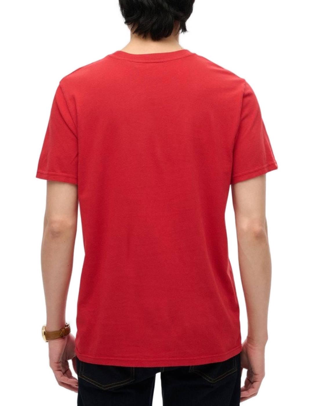 Camiseta Superdry Gasoline roja manga corta para hombre