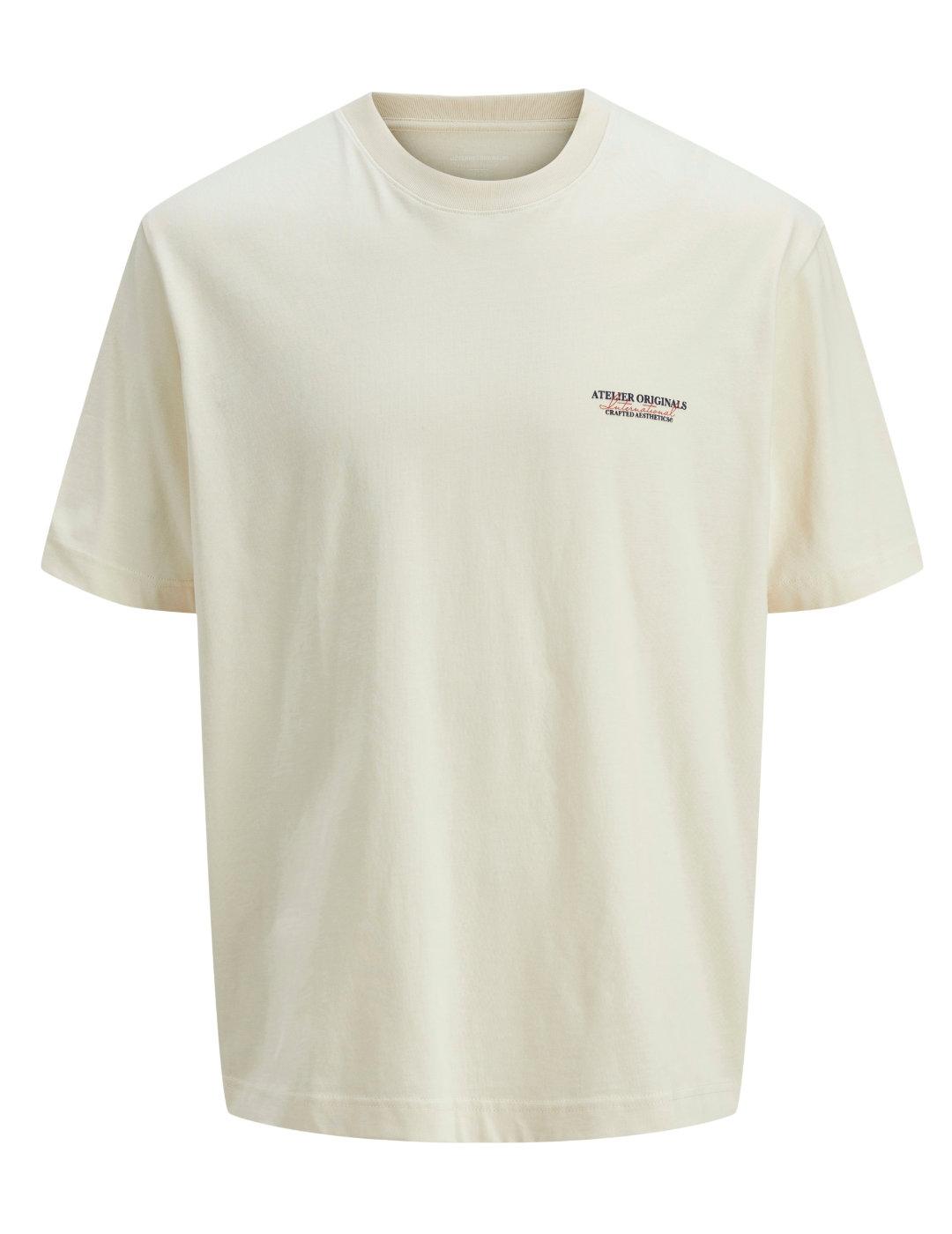 Camiseta Jack&Jones Slington beige manga corta para hombre