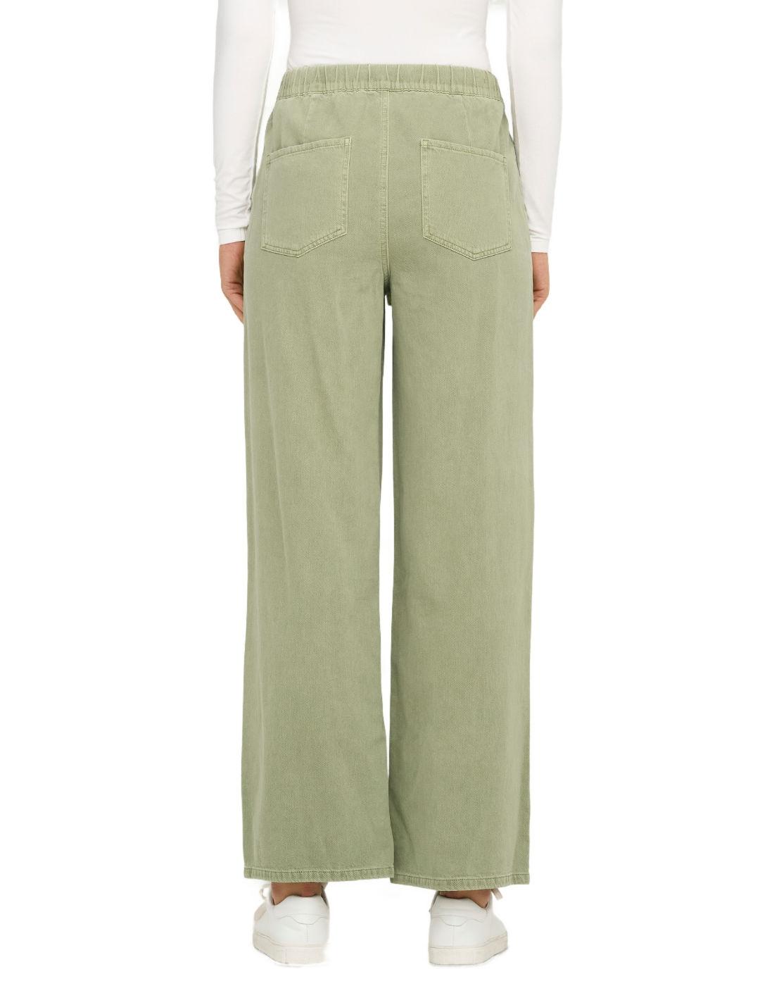 Pantalón Only Silla verde claro wide leg para mujer