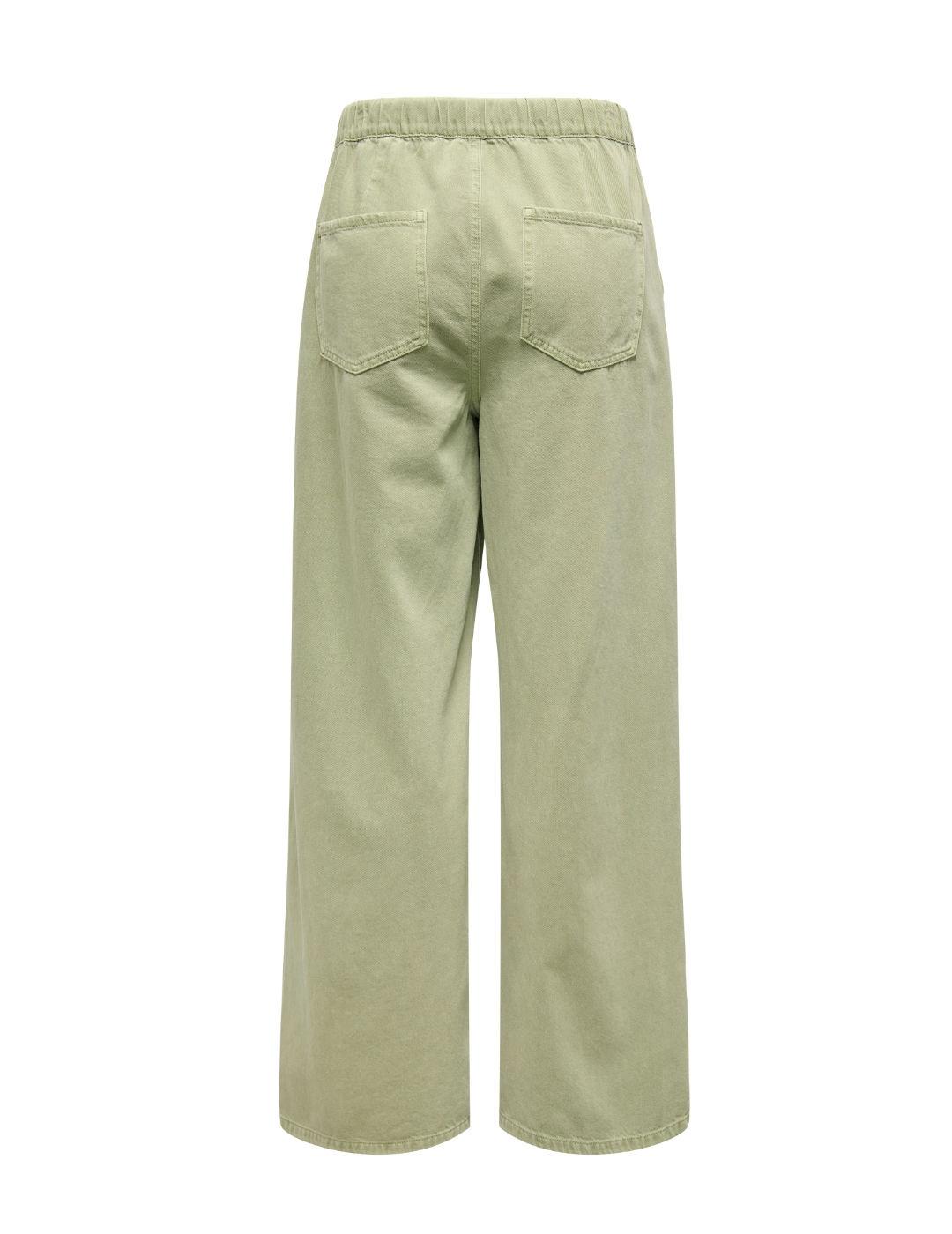 Pantalón Only Silla verde claro wide leg para mujer