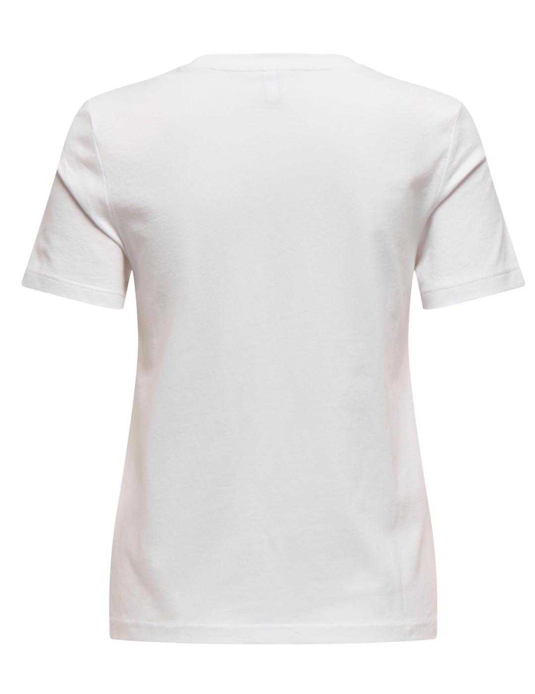 Camiseta Only Penny Cheese blanco manga corta para mujer