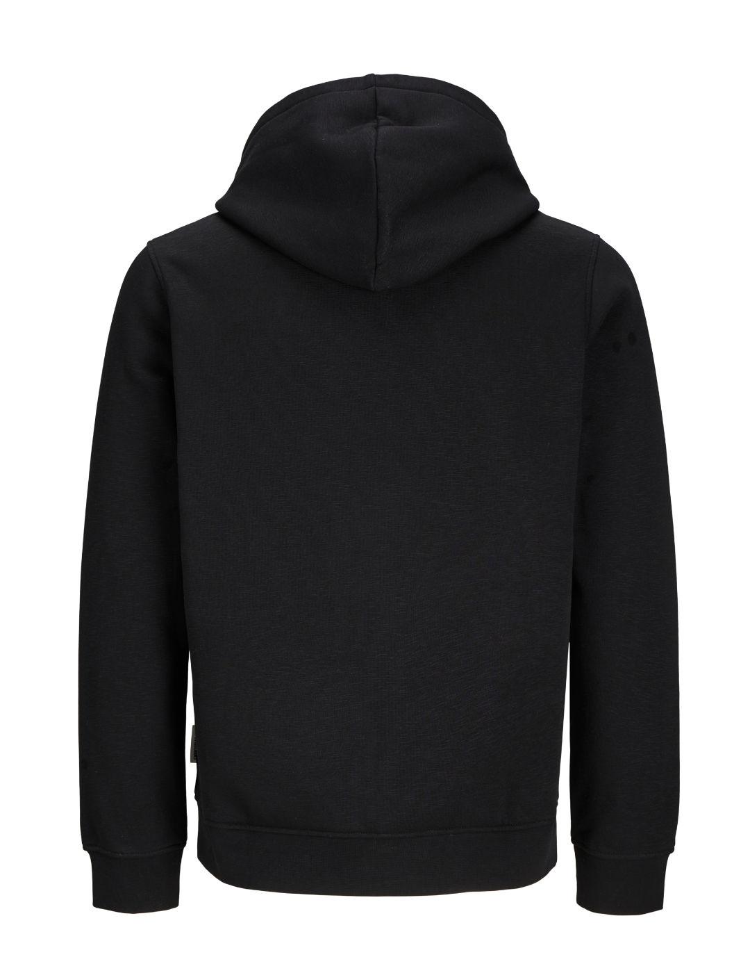 Sudadera Jack&Jones Split negro con capucha para hombre