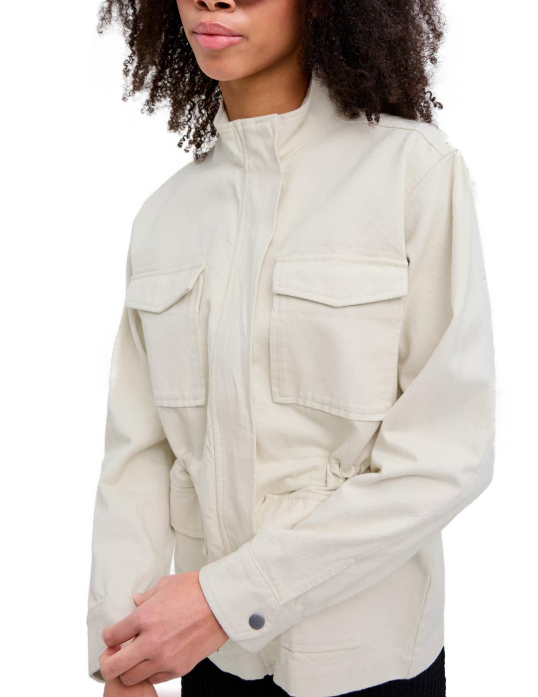 Chaqueta militar JJXX Anna blanco roto regular para mujer