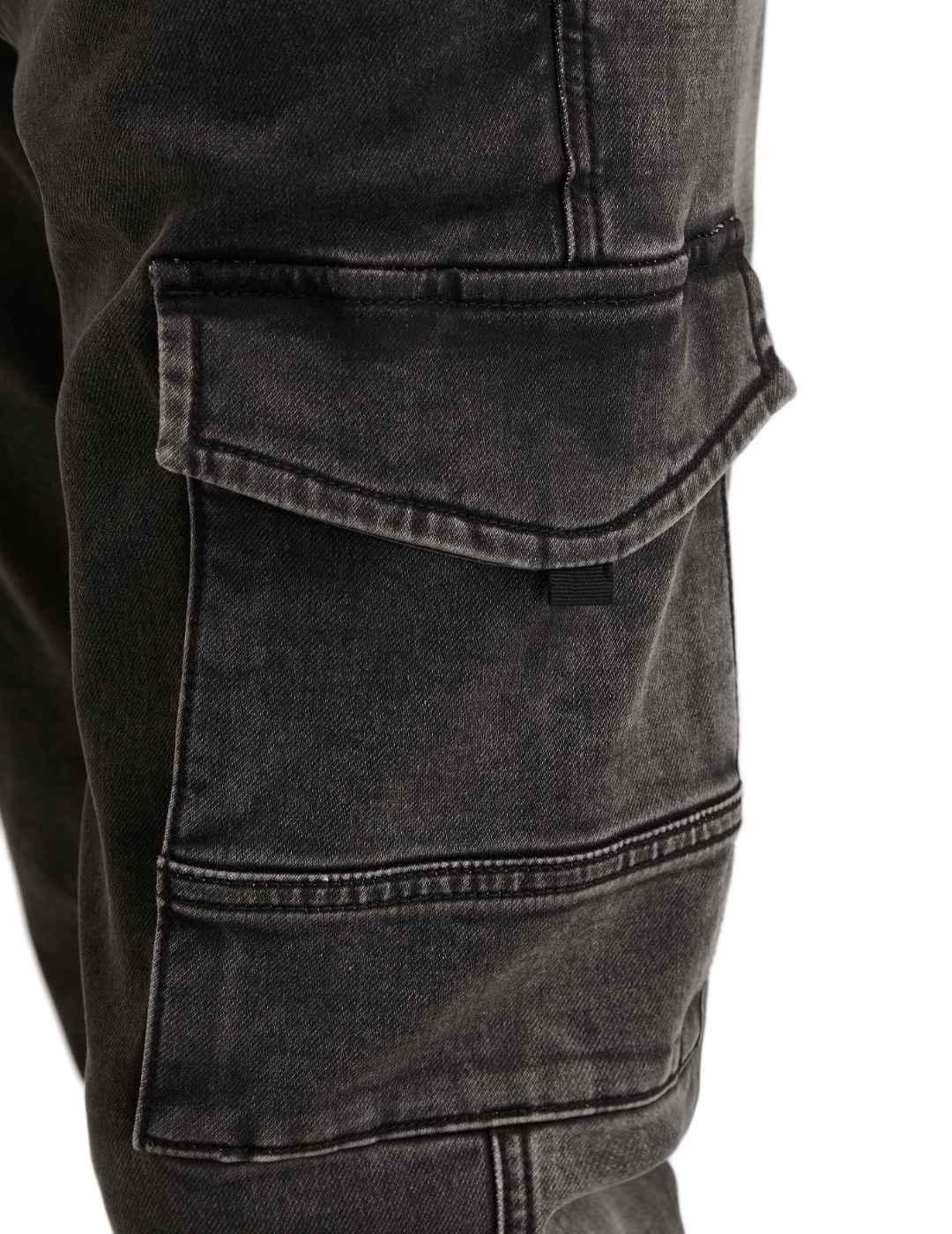 Pantalón vaquero Jack&Jones Paul negro cargo para hombre