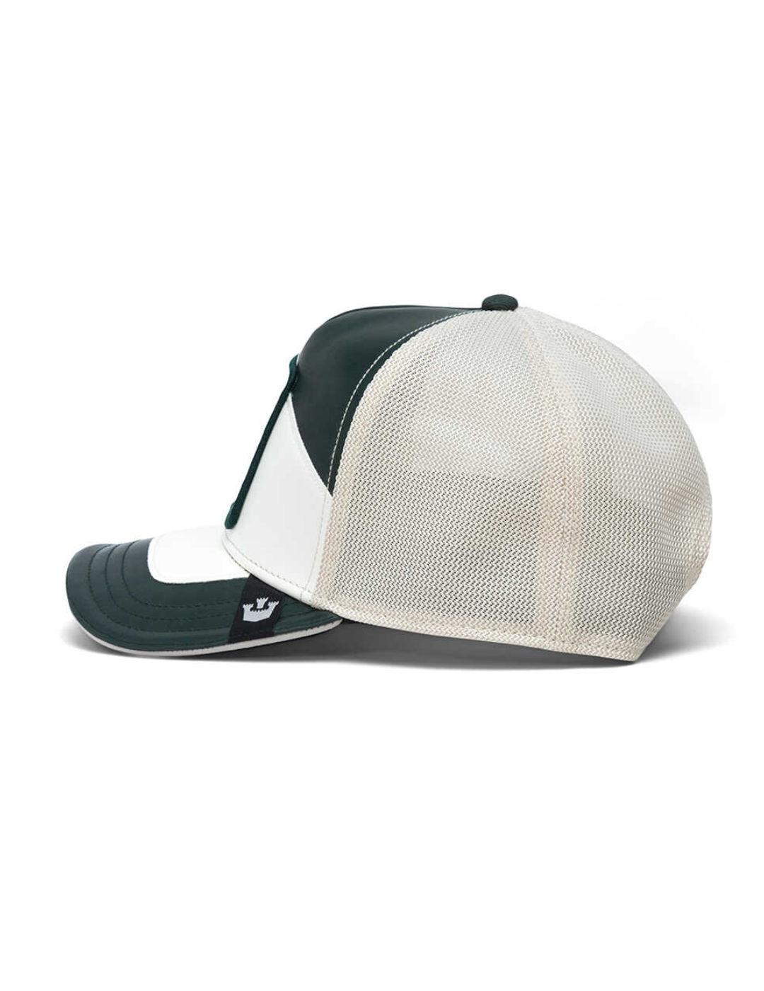 Gorra Goorin Stud caballo verde y blanco de piel unisex