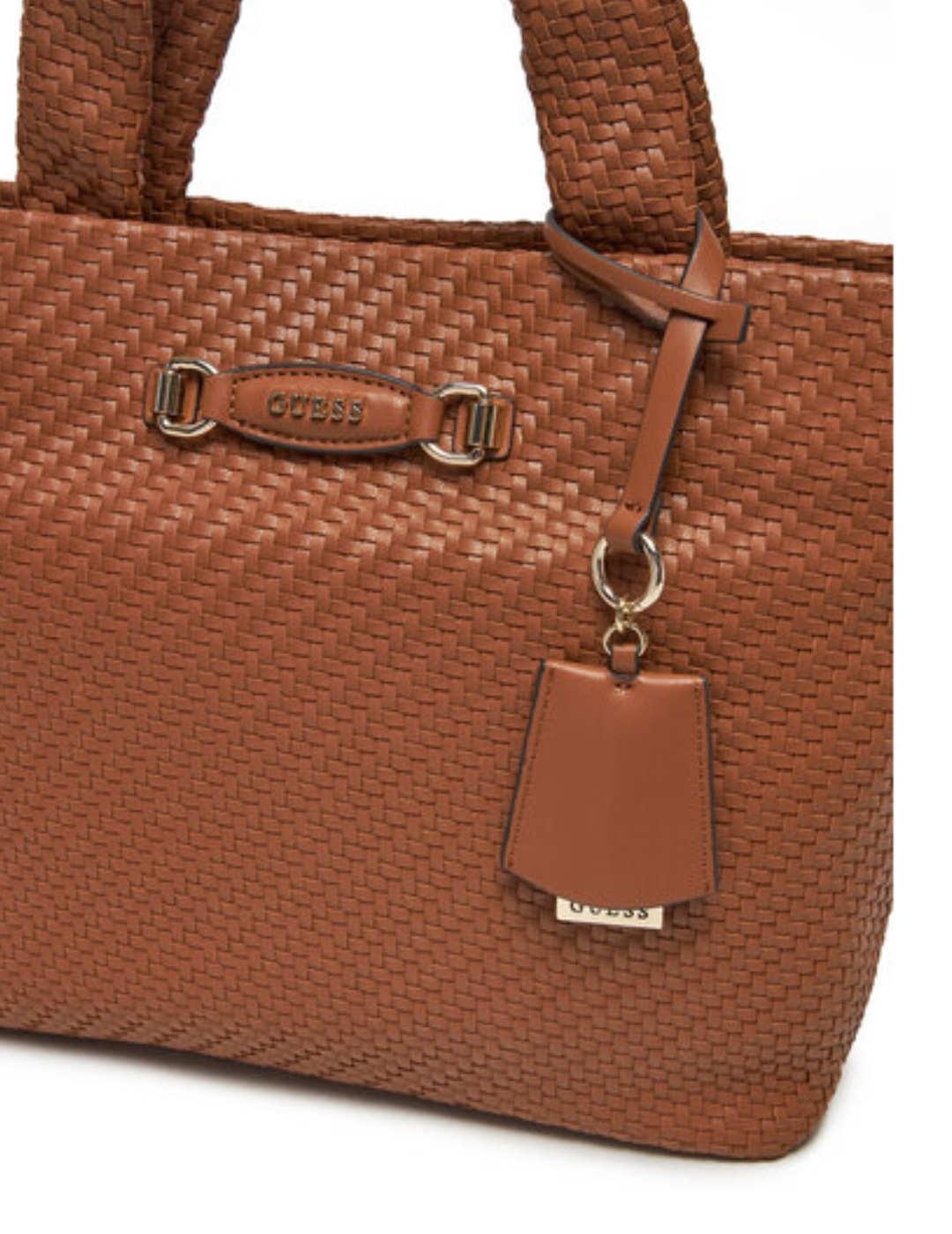 Bolso de hombro Guess Francy tote camel para mujer