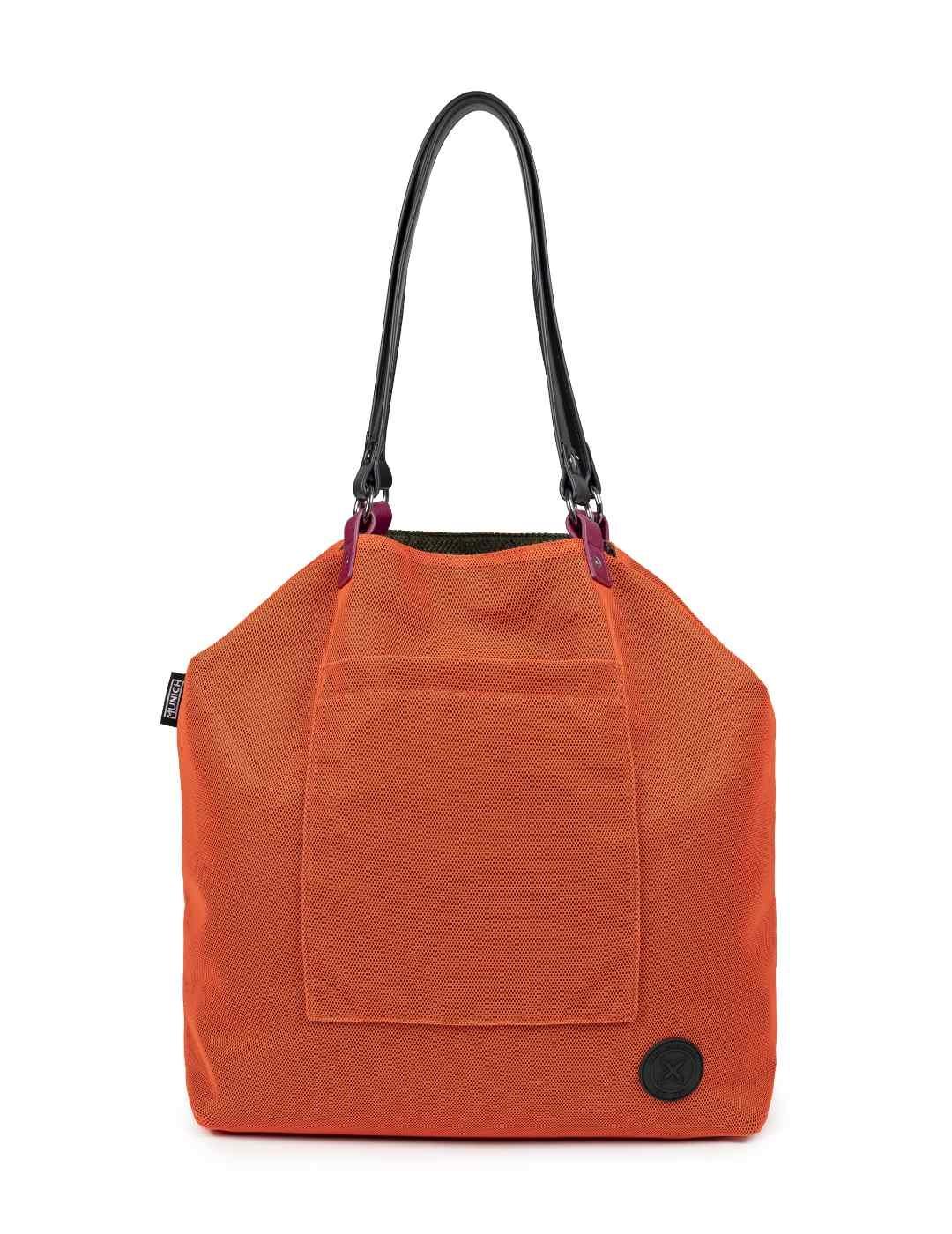 Bolsa Munich tote reversible verde y naranja para mujer