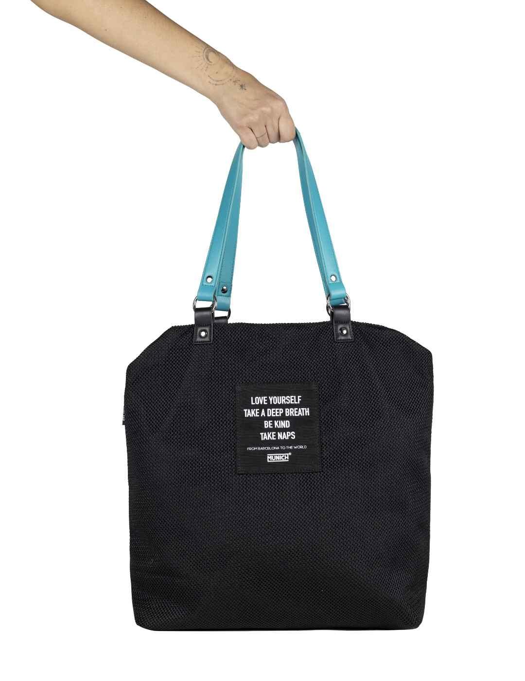 Bolsa Munich tote reversible negro y rosa para mujer