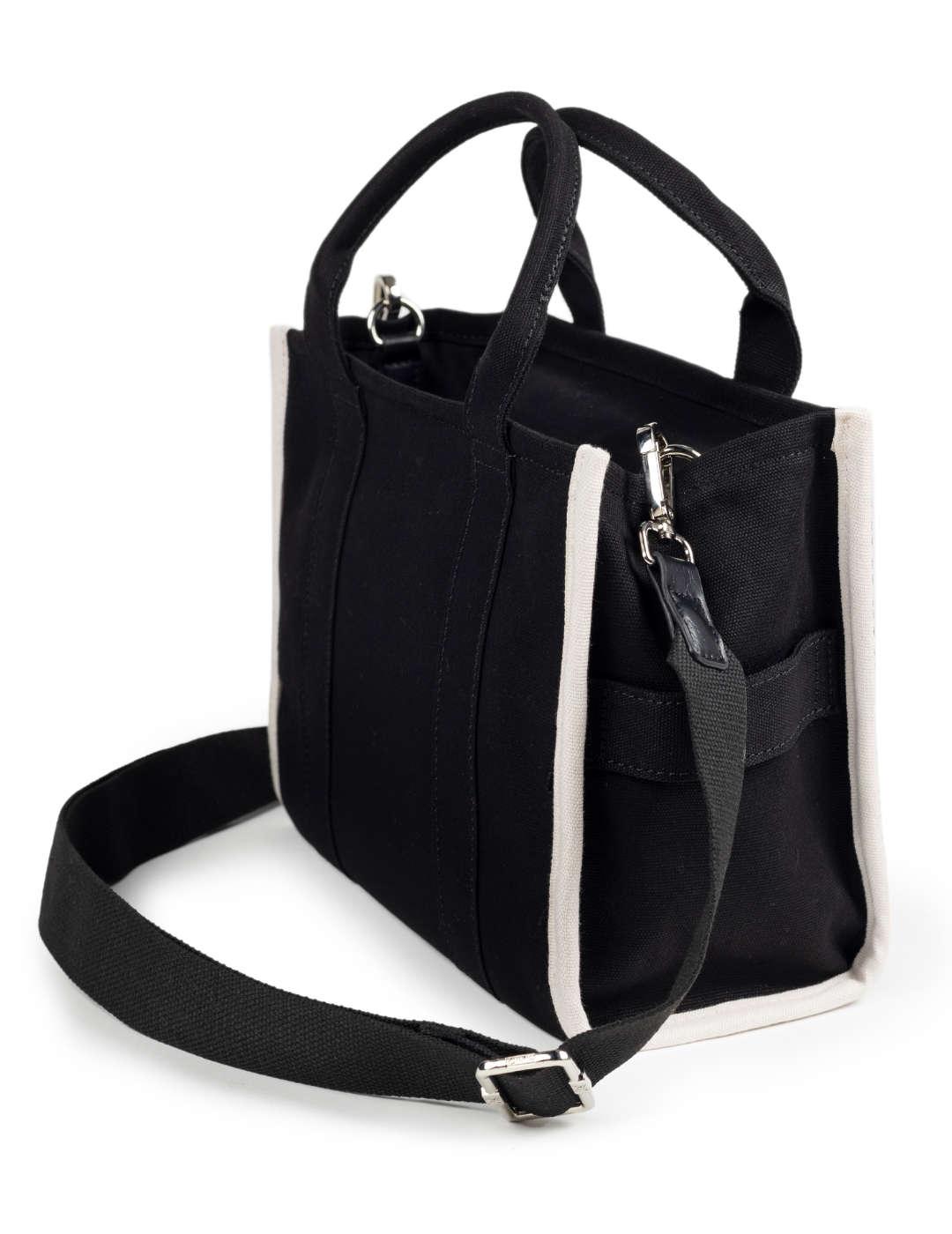 Bolso bandolera Munich tote negro y blanco para mujer