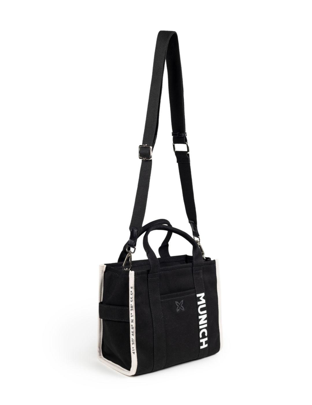 Bolso bandolera Munich tote negro y blanco para mujer