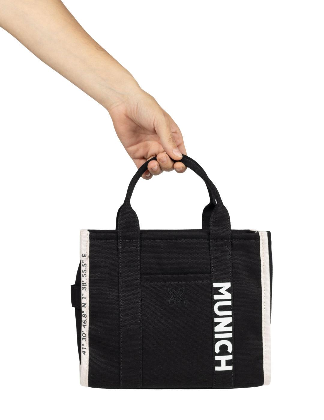 Bolso bandolera Munich tote negro y blanco para mujer