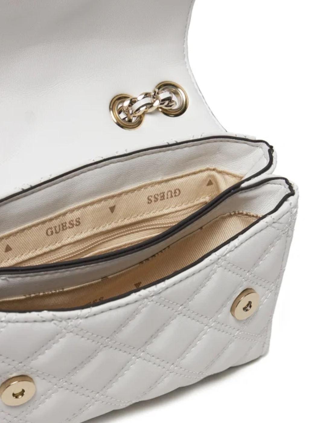 Bolso bandolera Guess Giully mini blanco para mujer