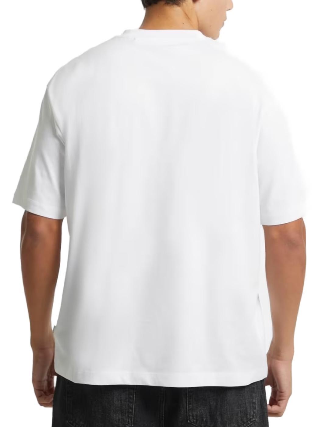 Camiseta Guess mini triángulo blanca manga corta para hombre