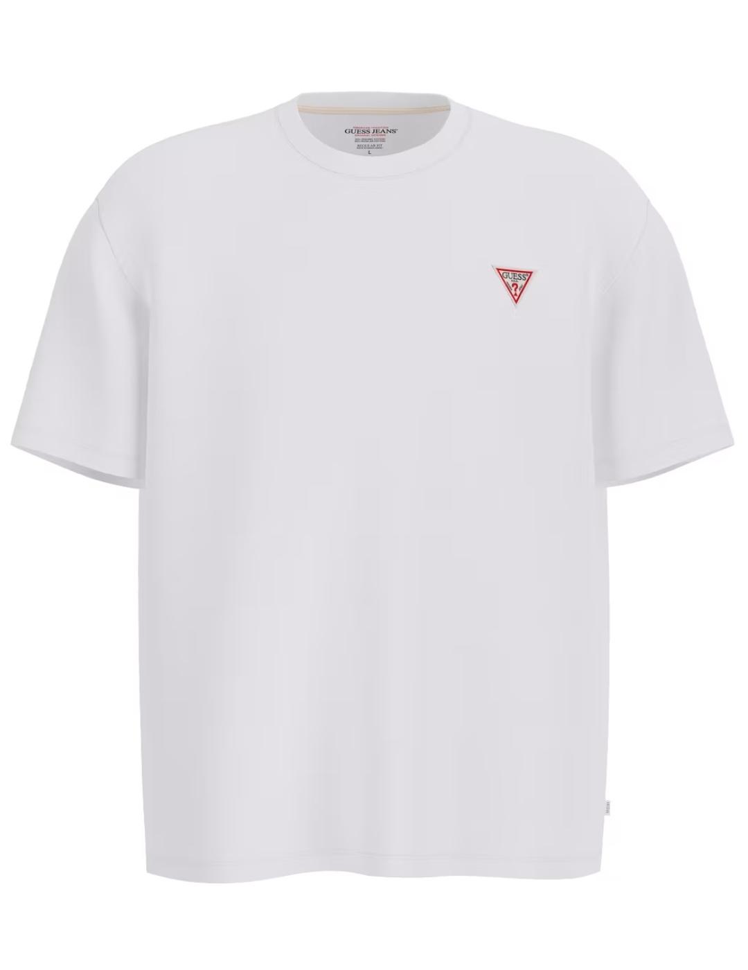 Camiseta Guess mini triángulo blanca manga corta para hombre