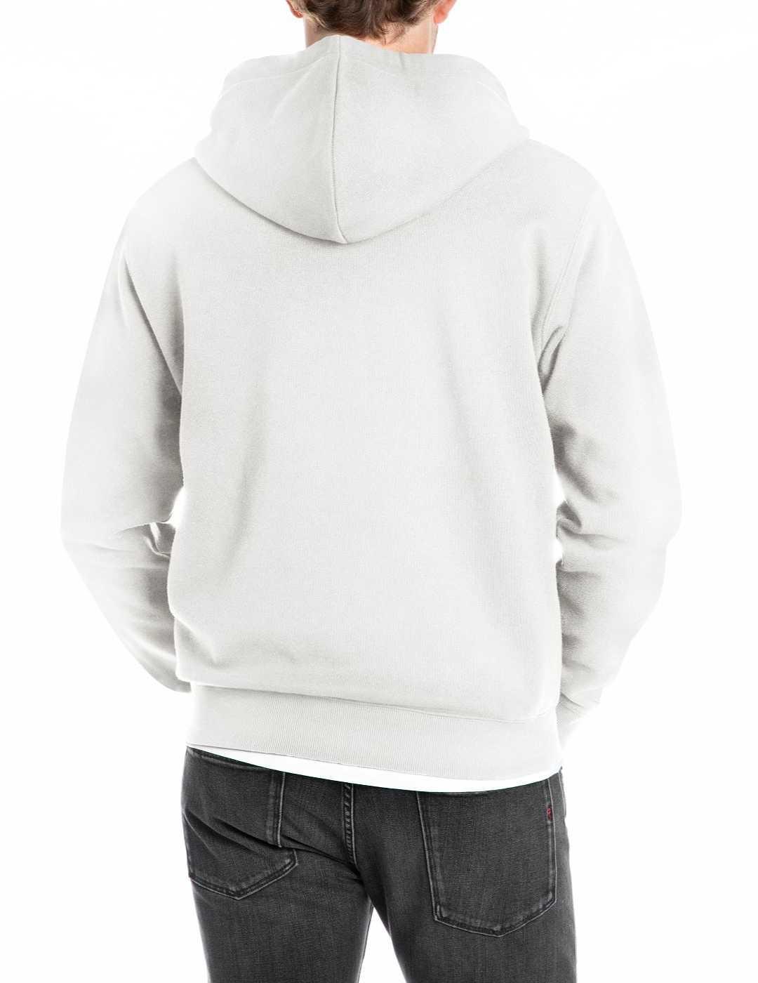 Sudadera Replay blanca cremallera y capucha para hombre