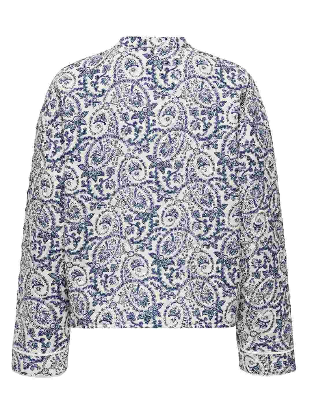 Chaqueta Only Hallie blanca estampado azul regular de mujer