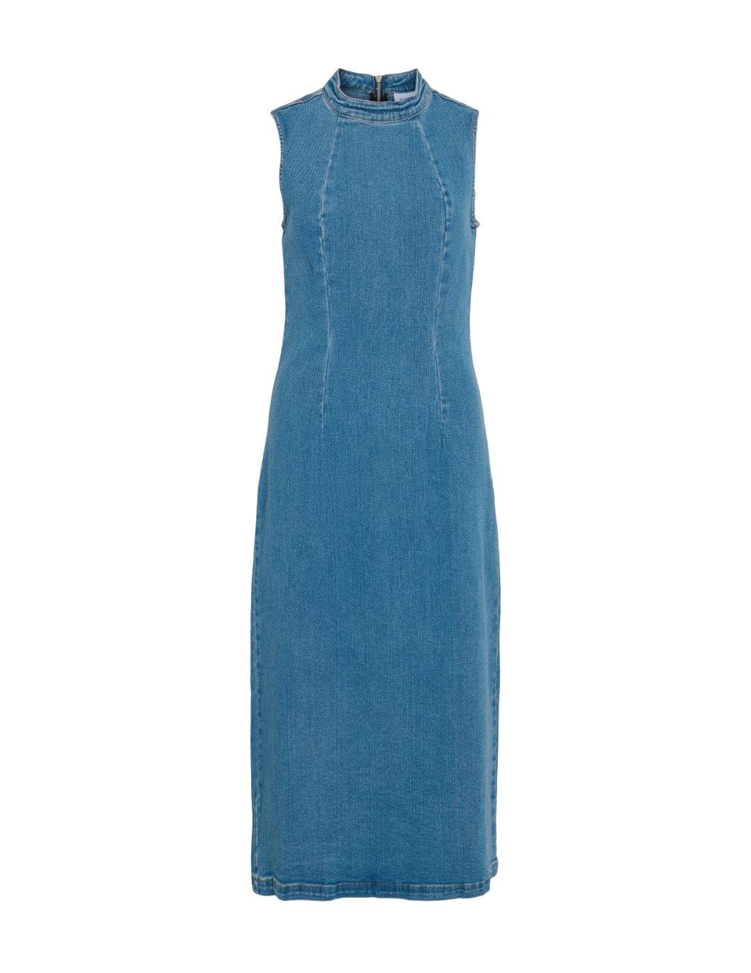 Vestido Vila Winona denim midi azulón regular para mujer