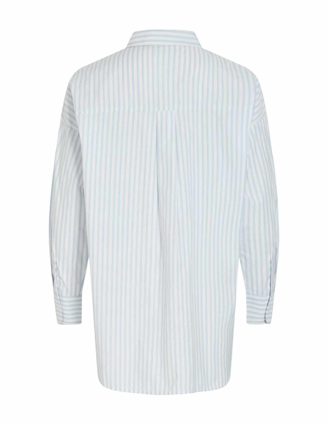 Camisa Vila Darma azul rayas blancas para mujer