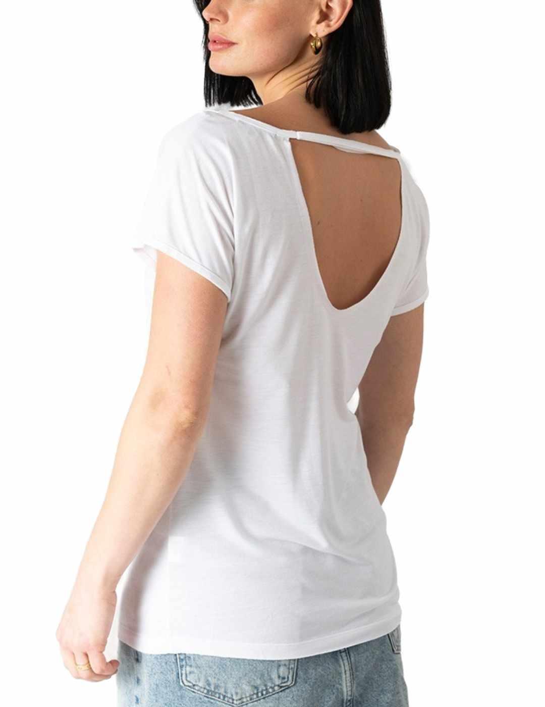 Camiseta Animosa Chakras Esqueleto blanca manga corta mujer