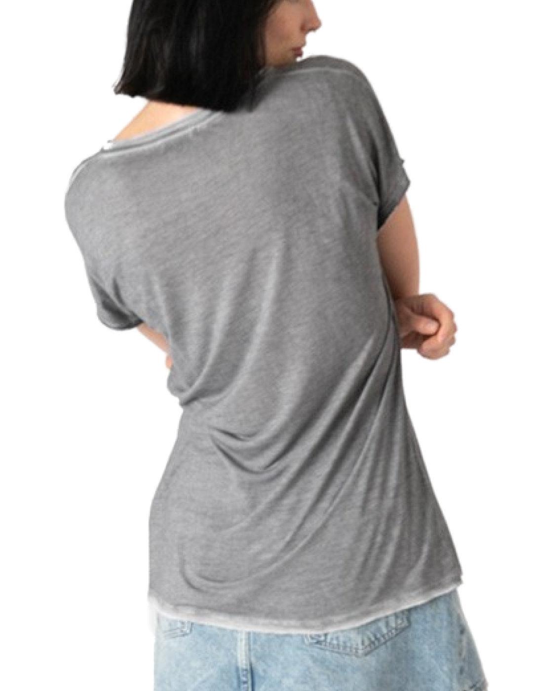 Camiseta Animosa Calavera Cashmere gris manga corta de mujer