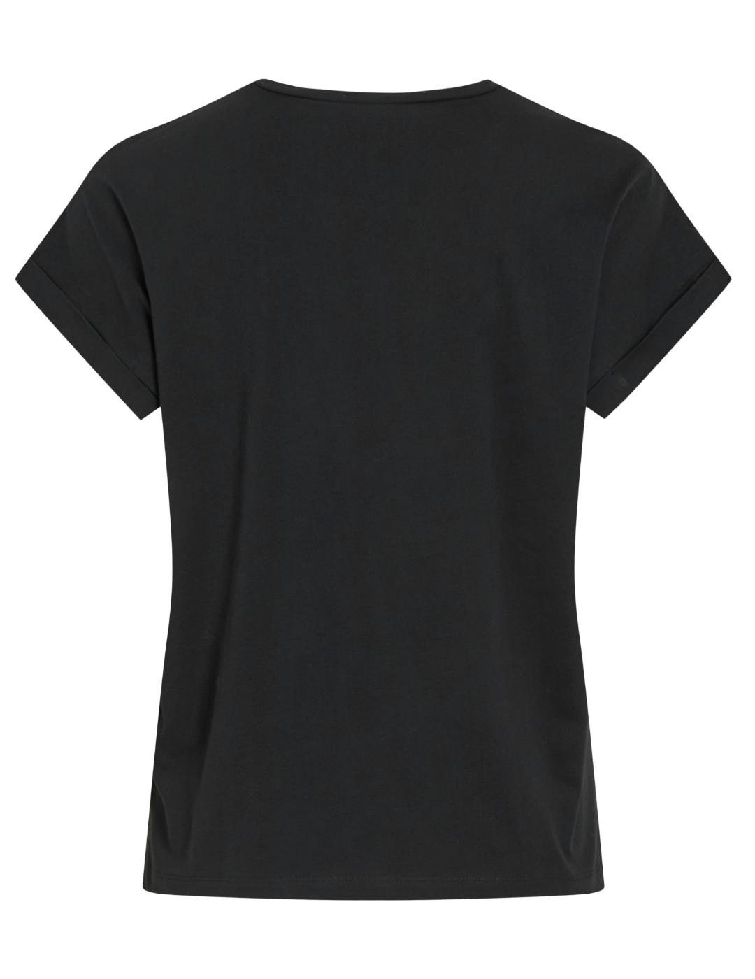 Camiseta Vila Colby iconic negra manga corta para mujer