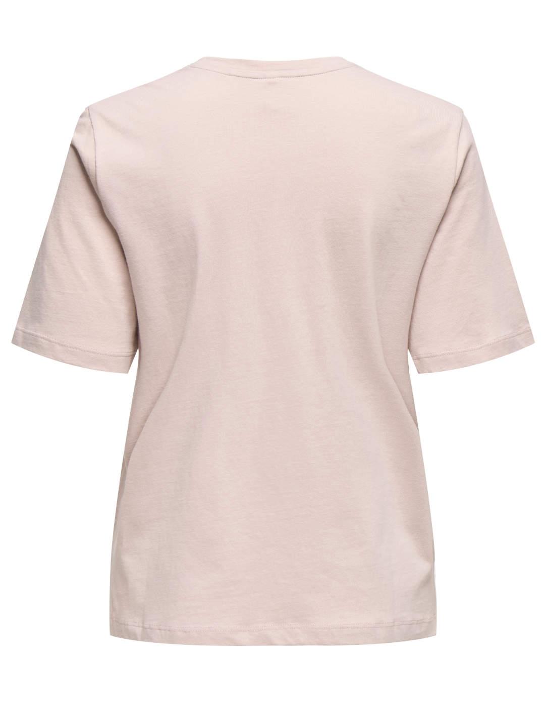 Camiseta Only Moody Lazy rosa palo manga corta para mujer