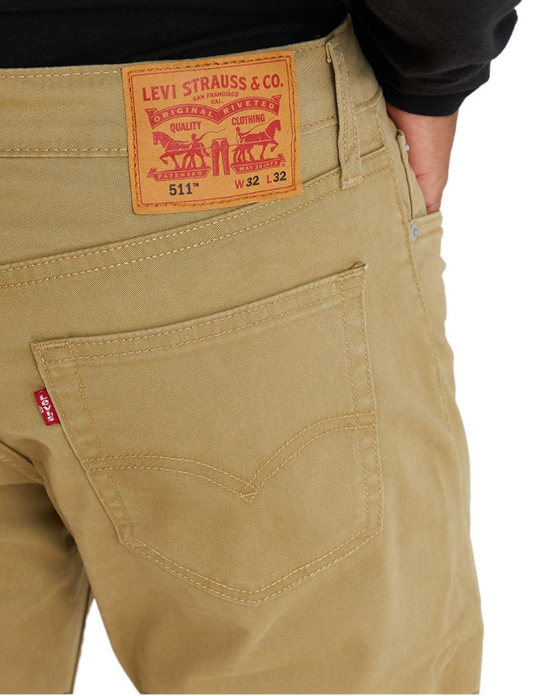 Pantalón vaquero Levi´s 511 slim beige para hombre