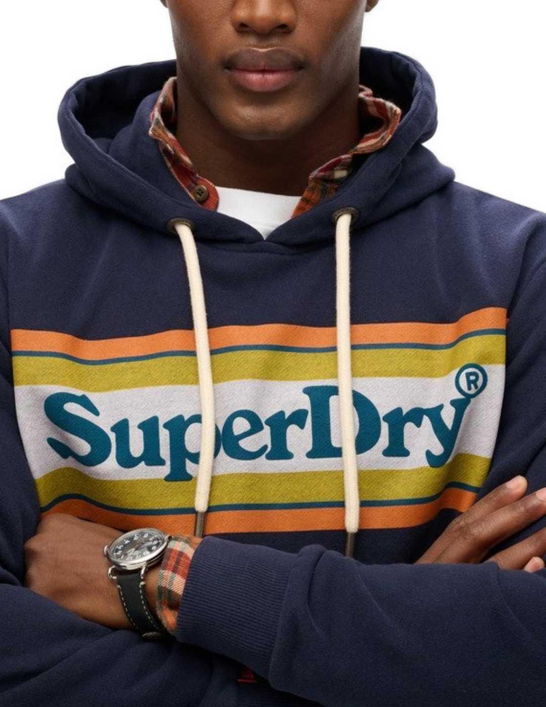 Sudadera Superdry Venue marino con capucha para hombre