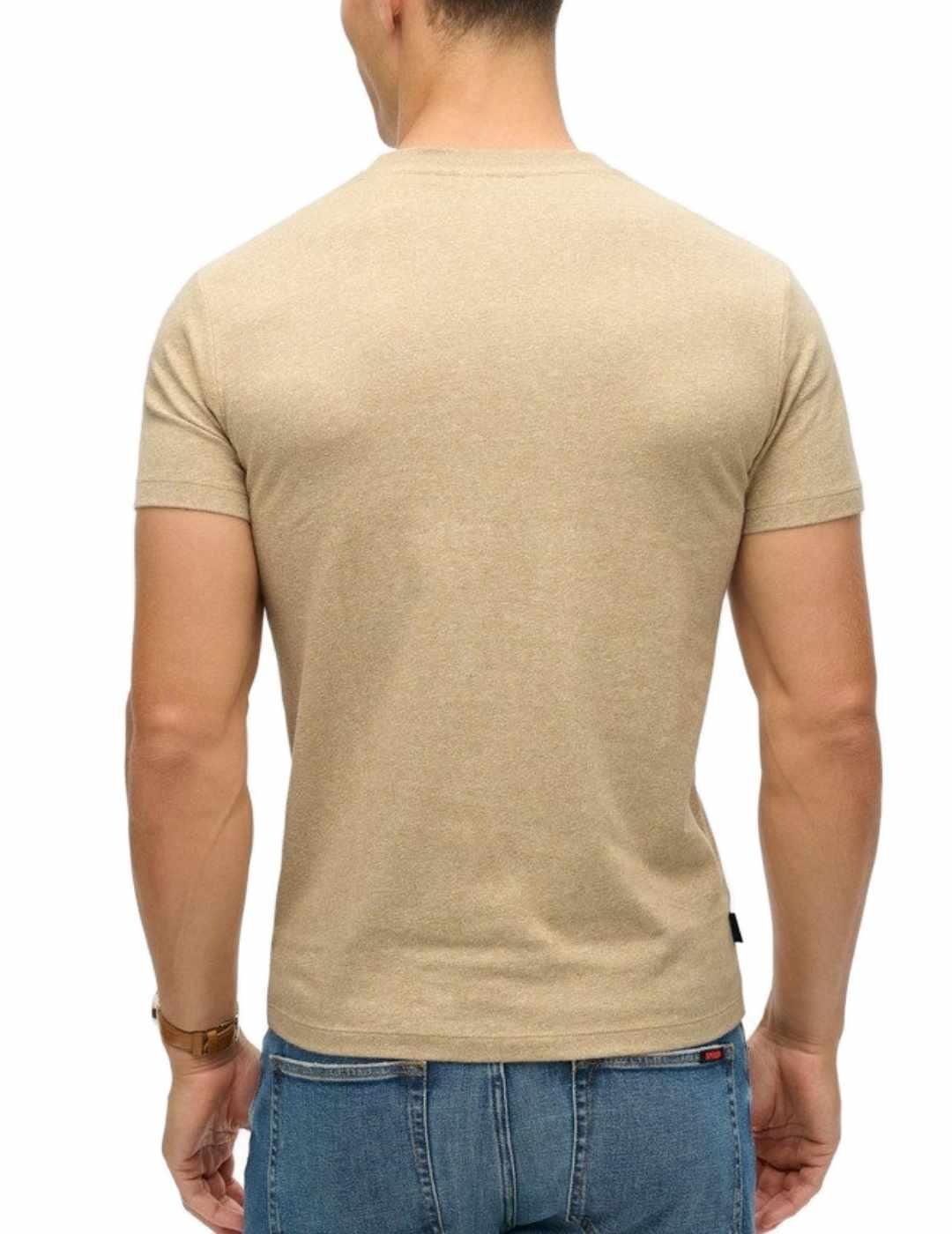 Camiseta Superdry color beige manga corta para hombre