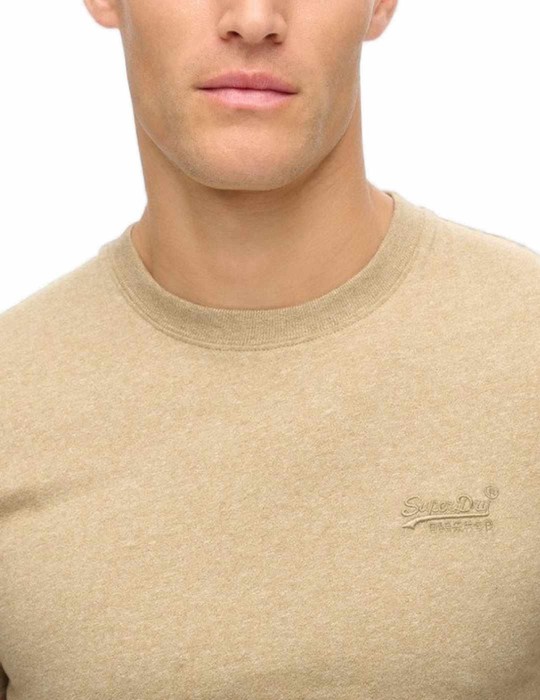 Camiseta Superdry color beige manga corta para hombre