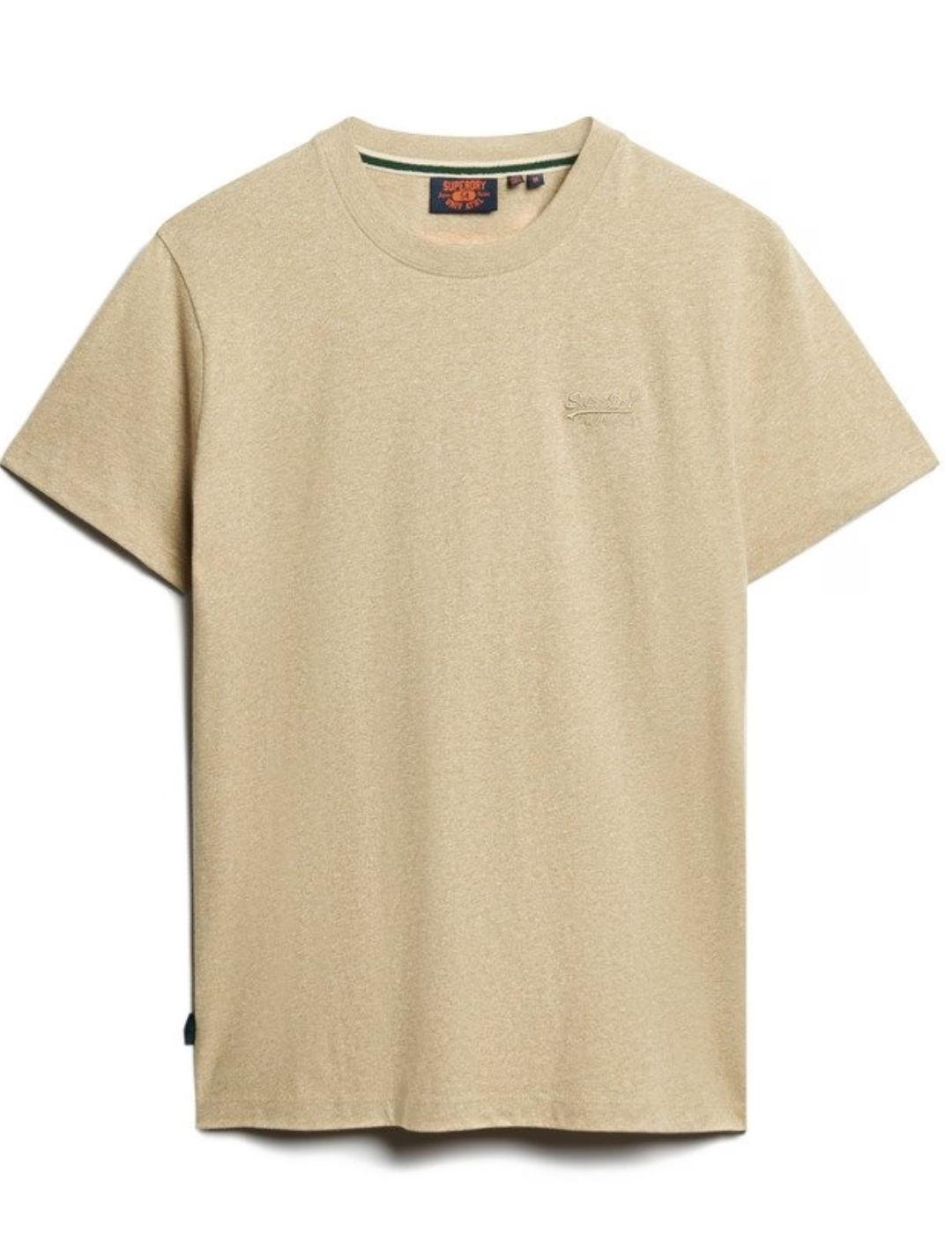 Camiseta Superdry color beige manga corta para hombre