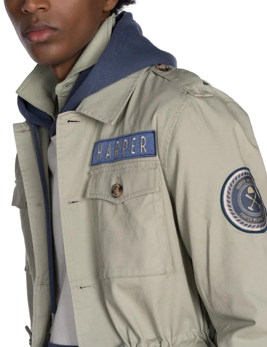 Chaqueta Harper&Neyer Militar verde claro para hombre