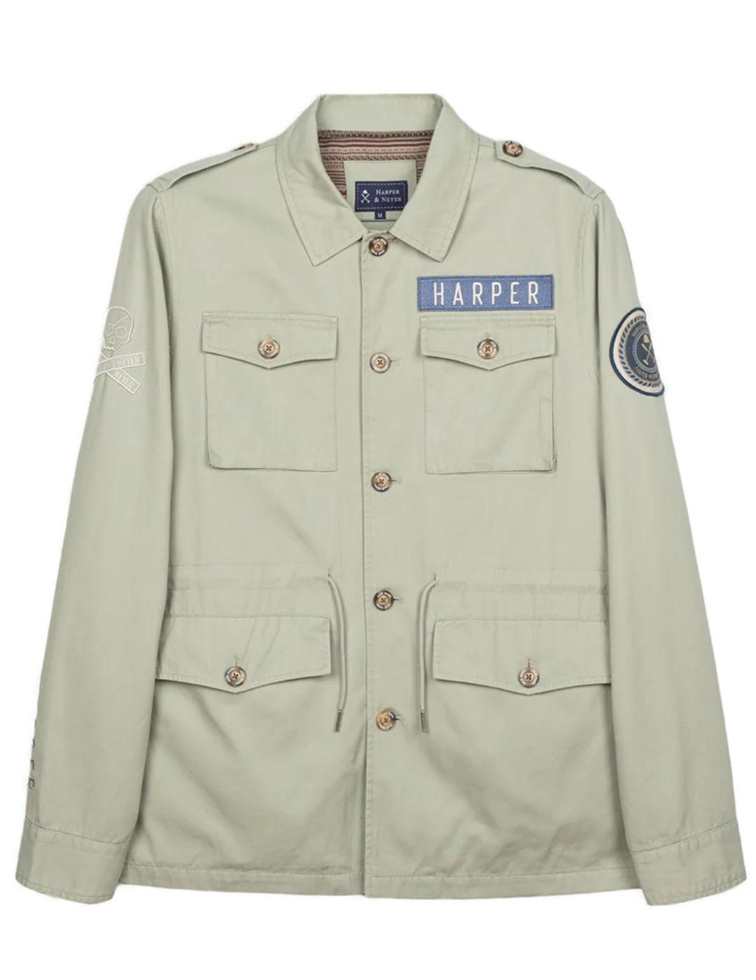 Chaqueta Harper&Neyer Militar verde claro para hombre