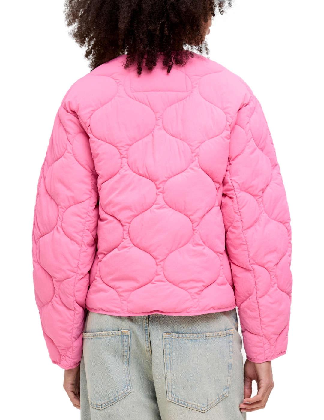 Chaqueta JJXX Hope rosa chicle sin capucha para mujer