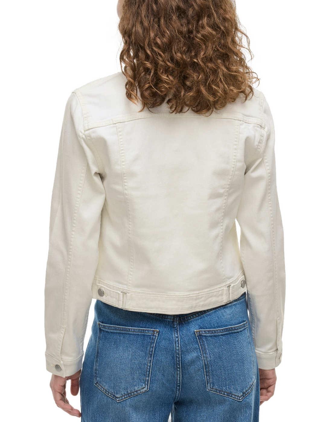 Chaqueta vaquera Vila Show blanca regular para mujer