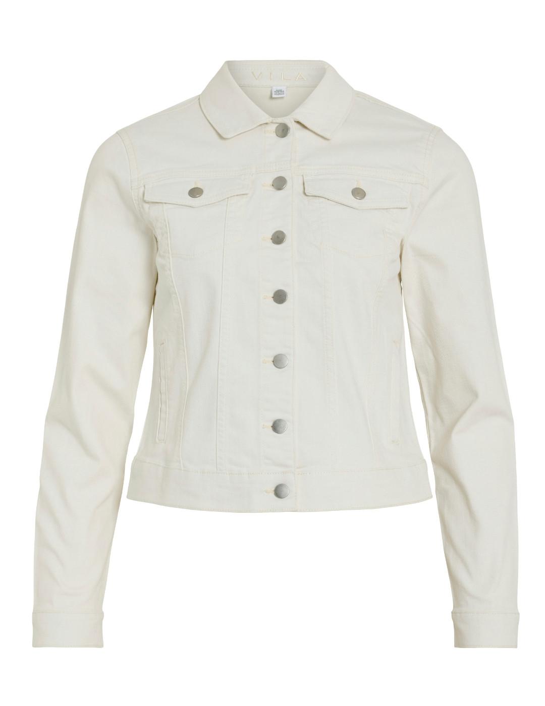 Chaqueta vaquera Vila Show blanca regular para mujer