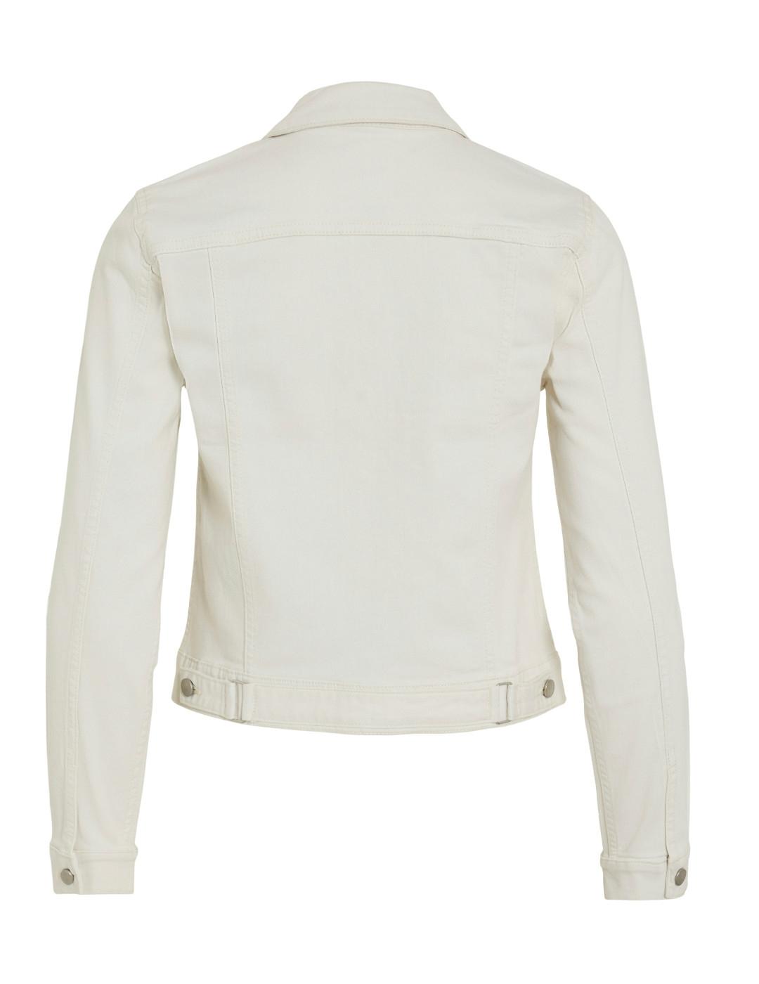 Chaqueta vaquera Vila Show blanca regular para mujer