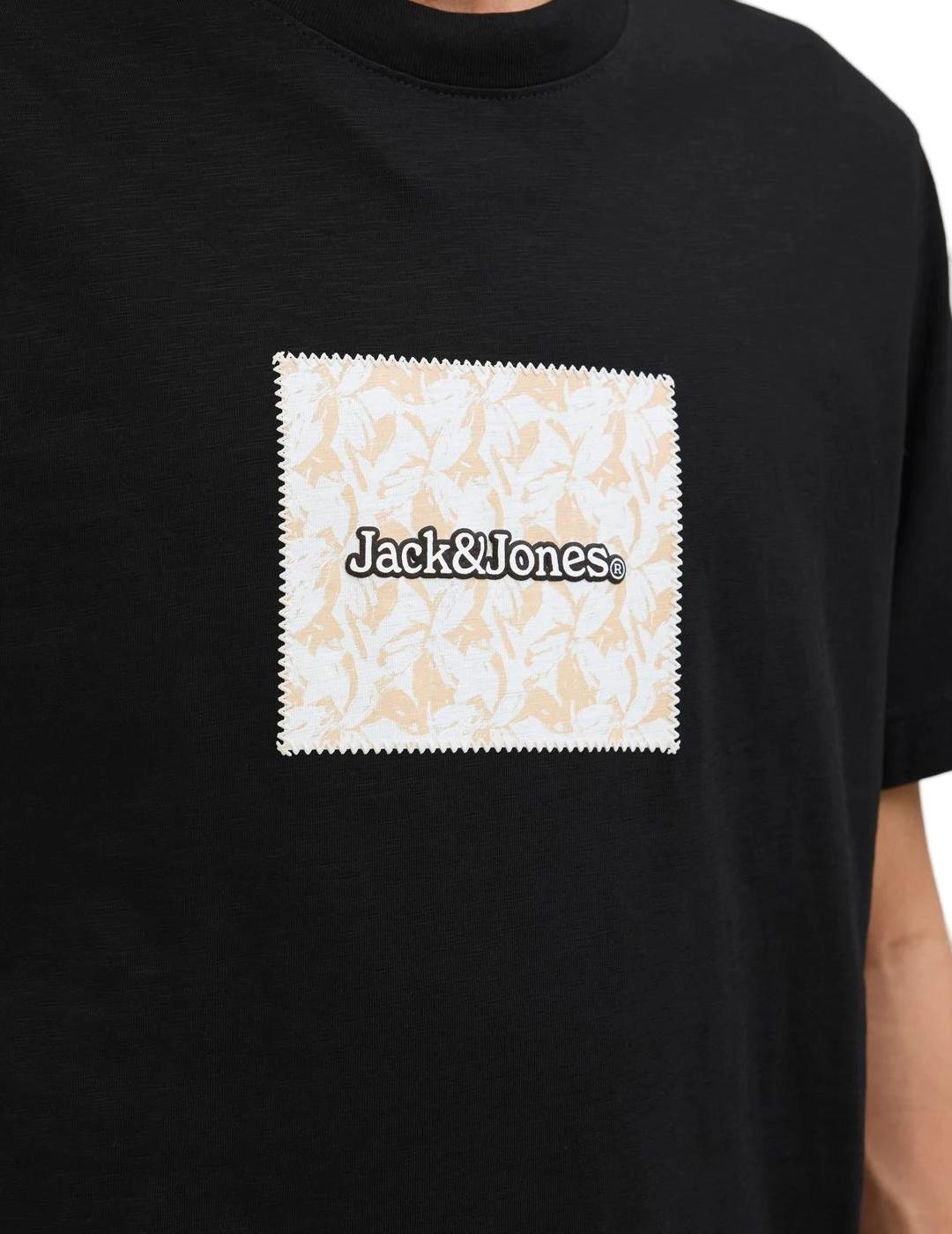 Camiseta Jack&Jones Split negro manga corta para hombre