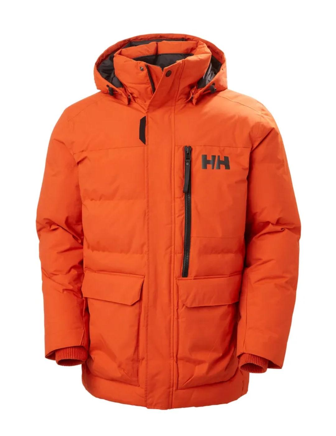 Plumas Helly Hansen Tromsoe naranja con capucha para hombre