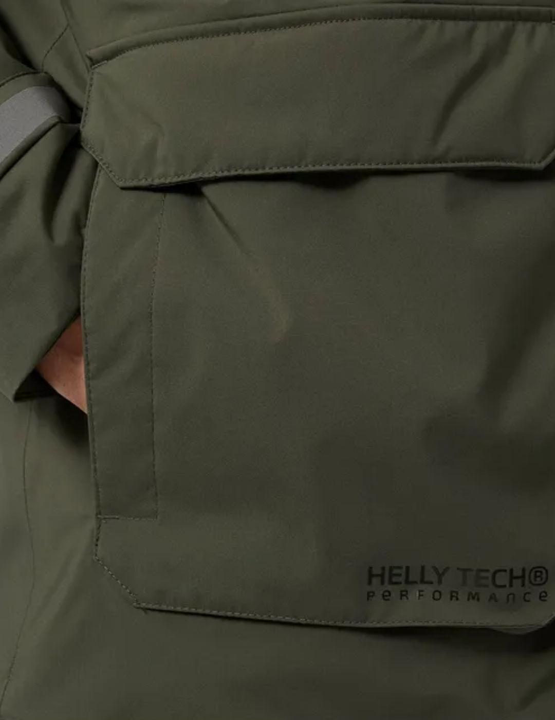 Parka Helly Hansen Reine verde militar capucha para hombre