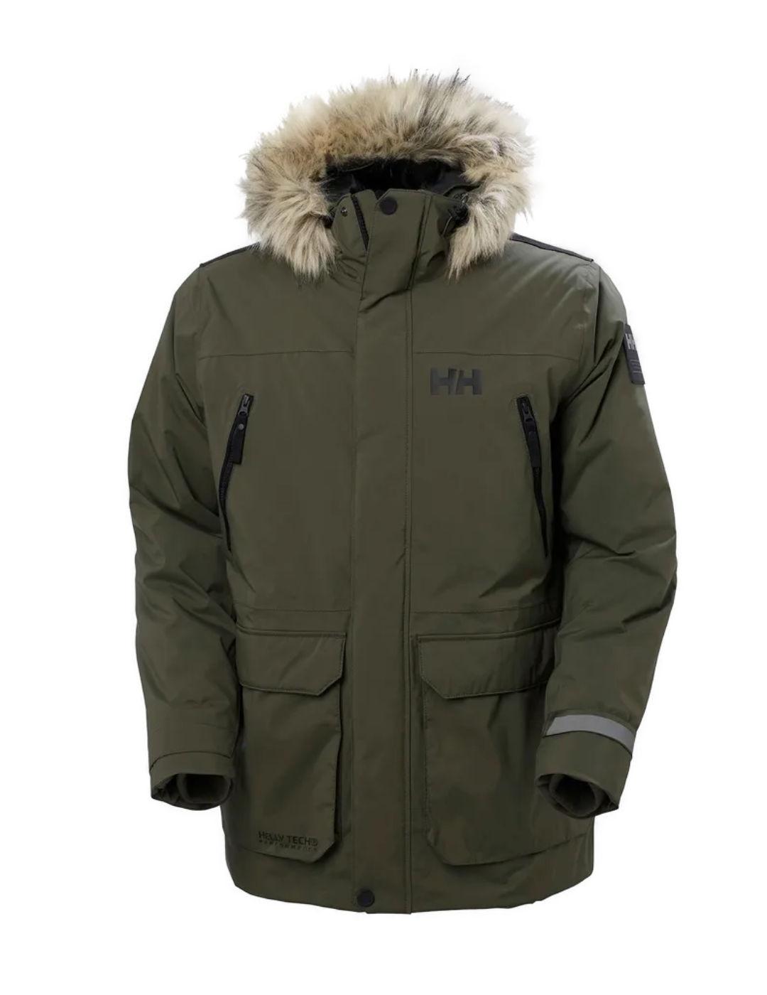 Parka Helly Hansen Reine verde militar capucha para hombre