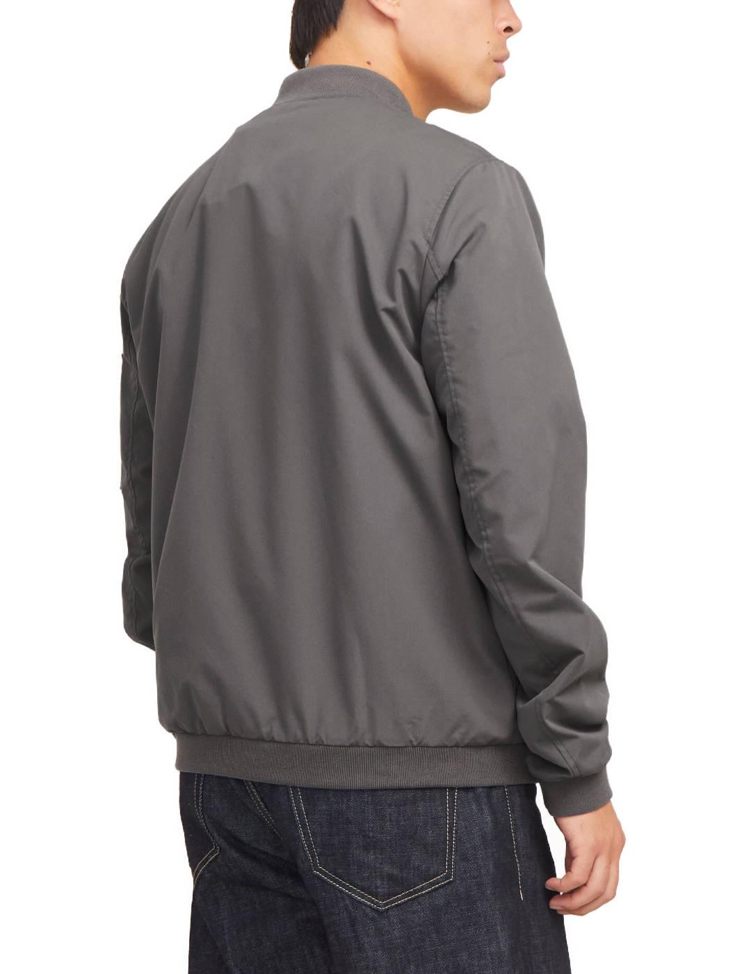 Chaqueta bomber Jack&Jones Rush gris oscuro para hombre