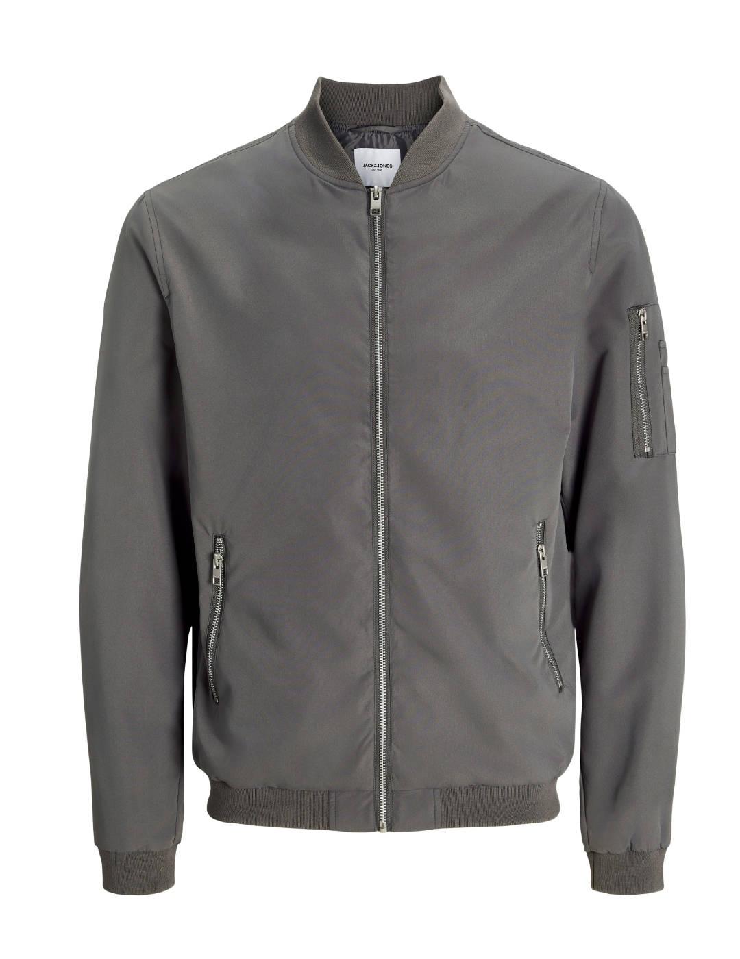 Chaqueta bomber Jack&Jones Rush gris oscuro para hombre