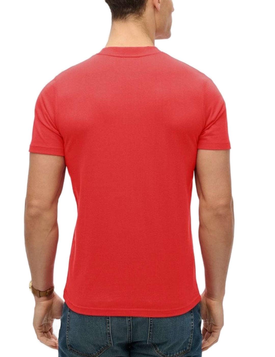 Camiseta Superdry Logo Stripe rojo manga corta para hombre