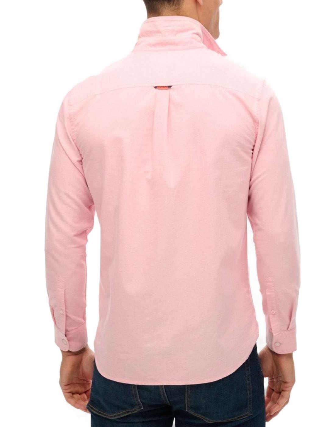 Camisa Superdry Essentials oxford rosa palo para hombre