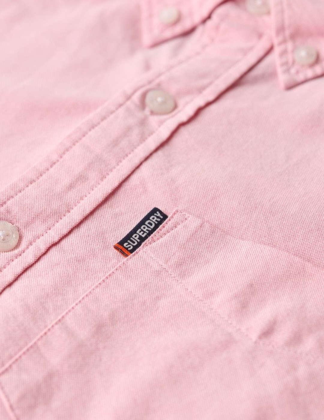 Camisa Superdry Essentials oxford rosa palo para hombre