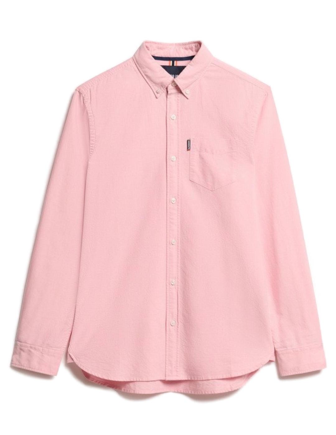 Camisa Superdry Essentials oxford rosa palo para hombre