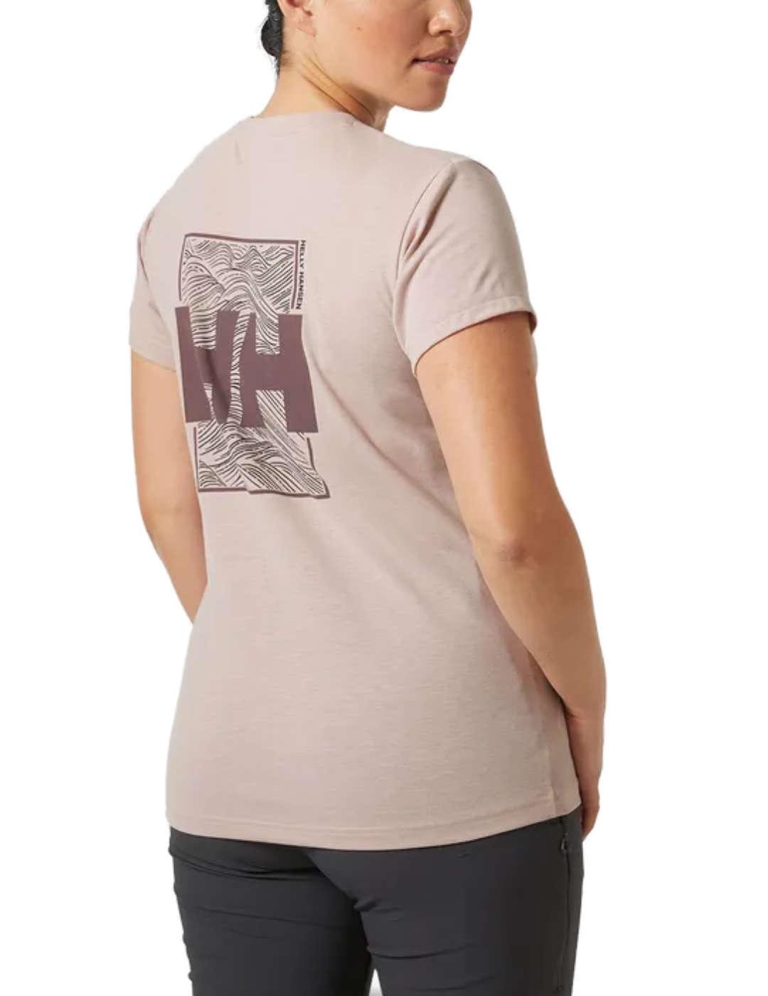 Camiseta Helly Hansen Skog rosa palo manga corta para mujer