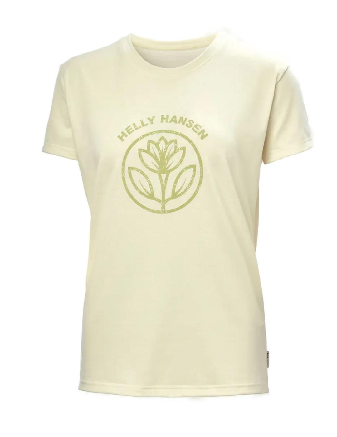 Camiseta Helly Hansen Skog amarillo manga corta para mujer