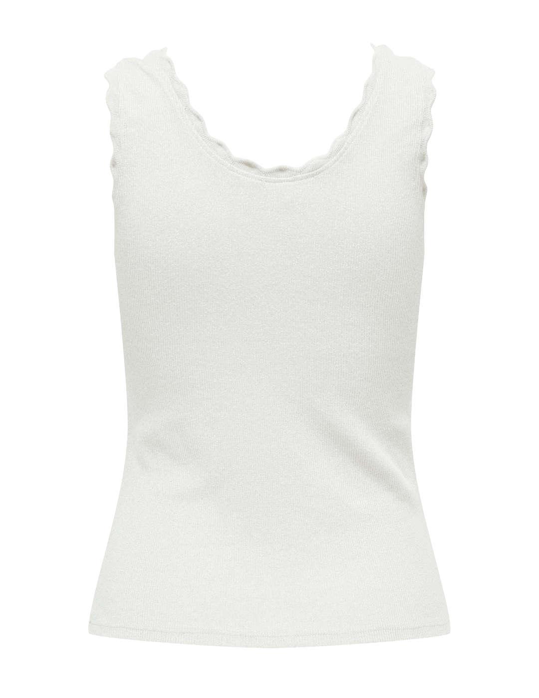 Camiseta básica Only Carla blanca tirantes anchos de mujer